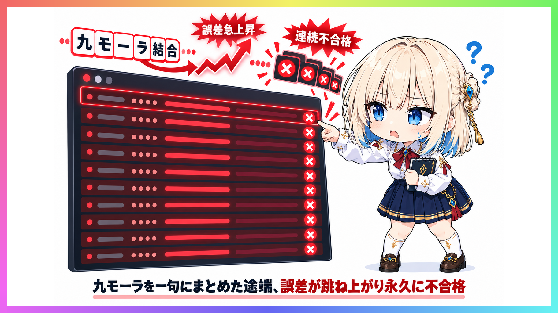 西暦を1句に結合した途端にテスト結果の誤差がプラス11超へ跳ね上がる画面を見るyuki