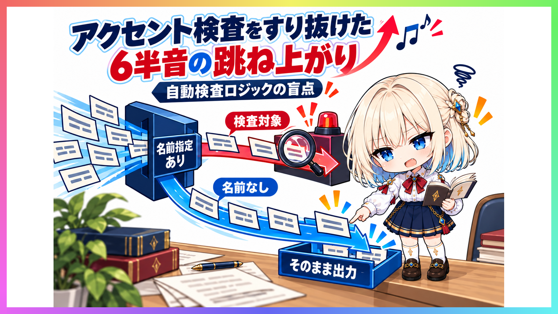 指定された名前の句だけを検査対象にして未指定の句を素通りさせる検査ロジックの図解
